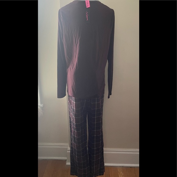 La Senza Plum Plaid 2pc PJs Size Large - Picture 3 of 10